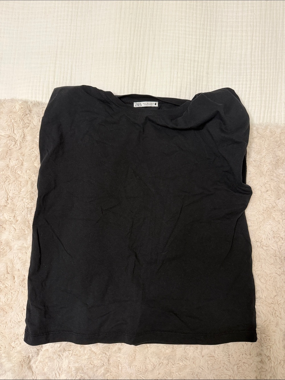 Zara Black Short Sleeve Crewneck Tee